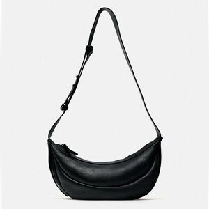 ZARA Leather Banana Crossbody Bag BNWT